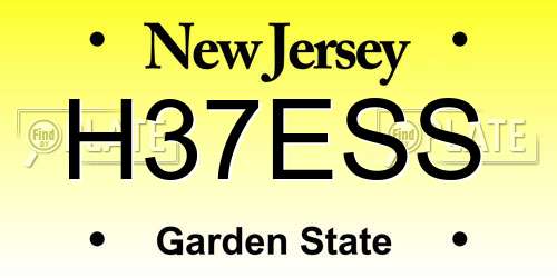 H37ESS New Jersey License Plate
