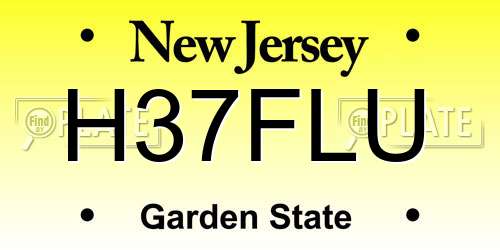 H37FLU New Jersey License Plate