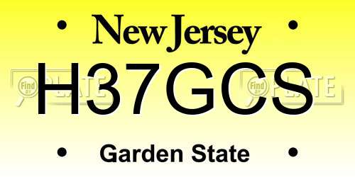 H37GCS New Jersey License Plate