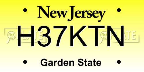 H37KTN New Jersey License Plate