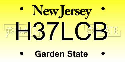 H37LCB New Jersey License Plate