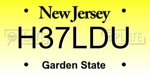 H37LDU New Jersey License Plate