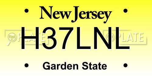 H37LNL New Jersey License Plate