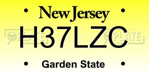 H37LZC New Jersey License Plate