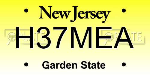 H37MEA New Jersey License Plate