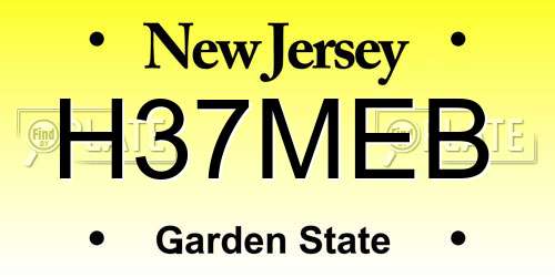 H37MEB New Jersey License Plate