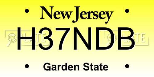 H37NDB New Jersey License Plate