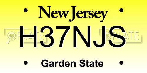 H37NJS New Jersey License Plate