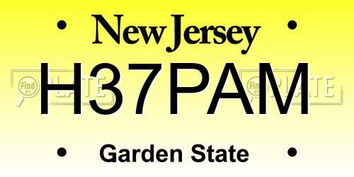 H37PAM New Jersey License Plate