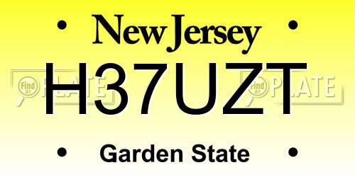 H37UZT New Jersey License Plate