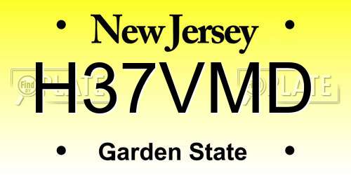 H37VMD New Jersey License Plate