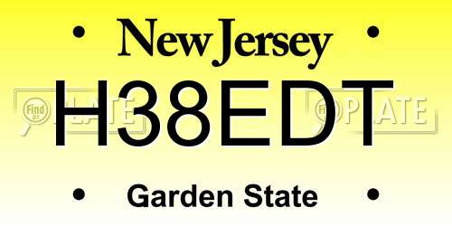 H38EDT New Jersey License Plate