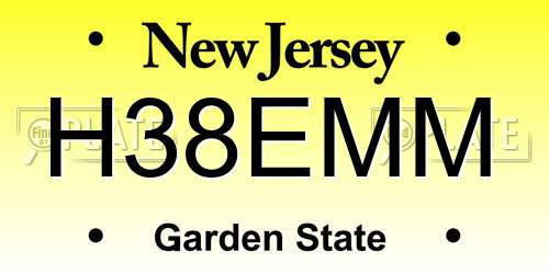 H38EMM New Jersey License Plate