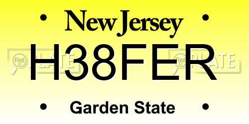 H38FER New Jersey License Plate