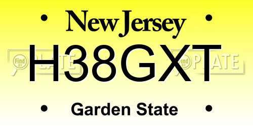 H38GXT New Jersey License Plate