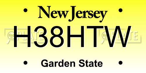 H38HTW New Jersey License Plate