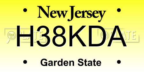 H38KDA New Jersey License Plate
