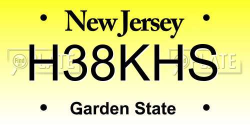 H38KHS New Jersey License Plate
