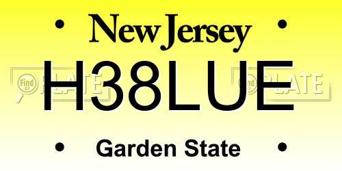 H38LUE New Jersey License Plate