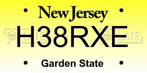 H38RXE New Jersey License Plate