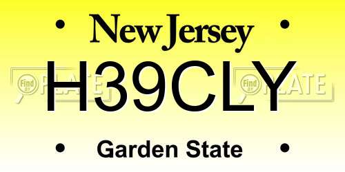 H39CLY New Jersey License Plate