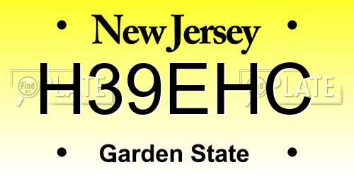 H39EHC New Jersey License Plate