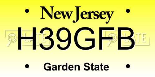 H39GFB New Jersey License Plate