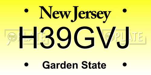 H39GVJ New Jersey License Plate