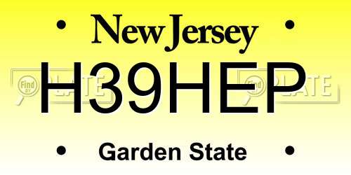 H39HEP New Jersey License Plate