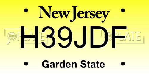 H39JDF New Jersey License Plate