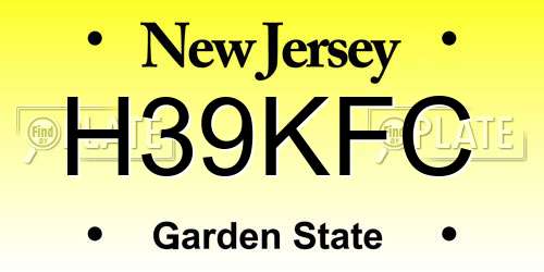 H39KFC New Jersey License Plate