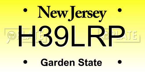 H39LRP New Jersey License Plate