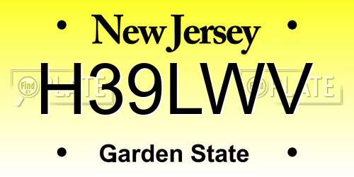 H39LWV New Jersey License Plate