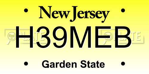 H39MEB New Jersey License Plate