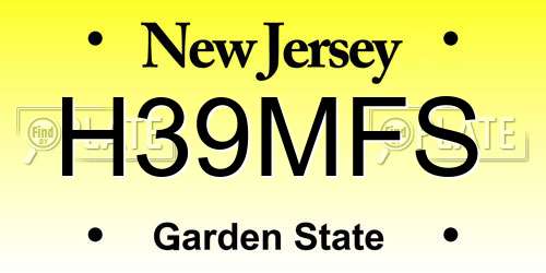 H39MFS New Jersey License Plate