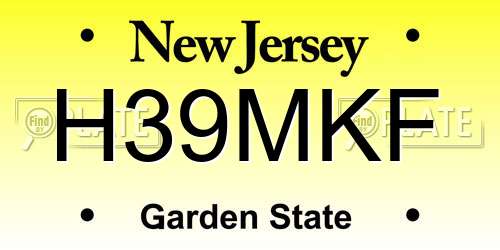 H39MKF New Jersey License Plate