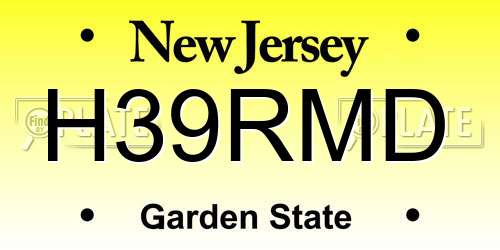 H39RMD New Jersey License Plate