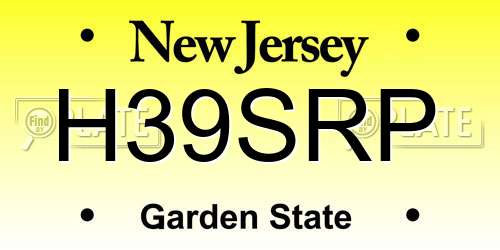 H39SRP New Jersey License Plate