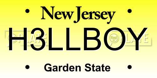 H3LLBOY New Jersey License Plate