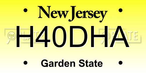 H40DHA New Jersey License Plate