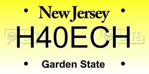 H40ECH New Jersey License Plate