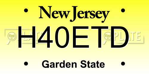 H40ETD New Jersey License Plate