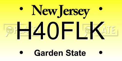 H40FLK New Jersey License Plate