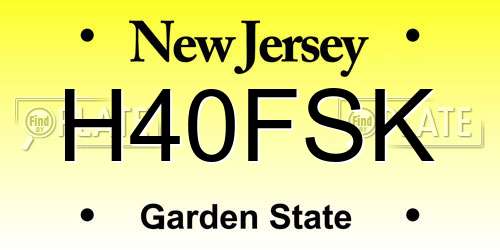 H40FSK New Jersey License Plate