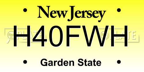 H40FWH New Jersey License Plate