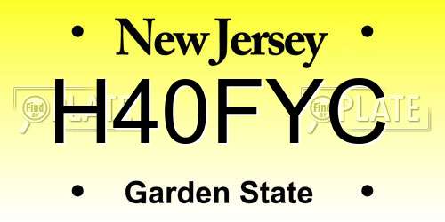 H40FYC New Jersey License Plate