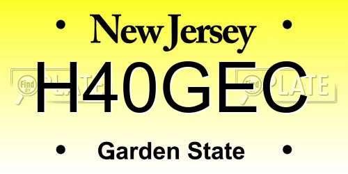 H40GEC New Jersey License Plate