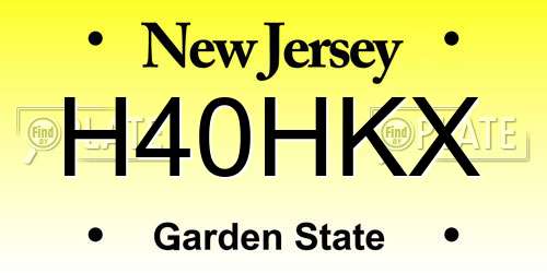 H40HKX New Jersey License Plate