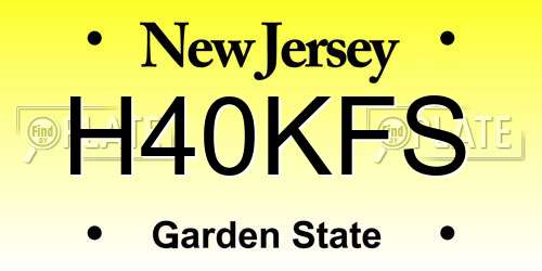 H40KFS New Jersey License Plate