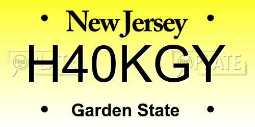 H40KGY New Jersey License Plate